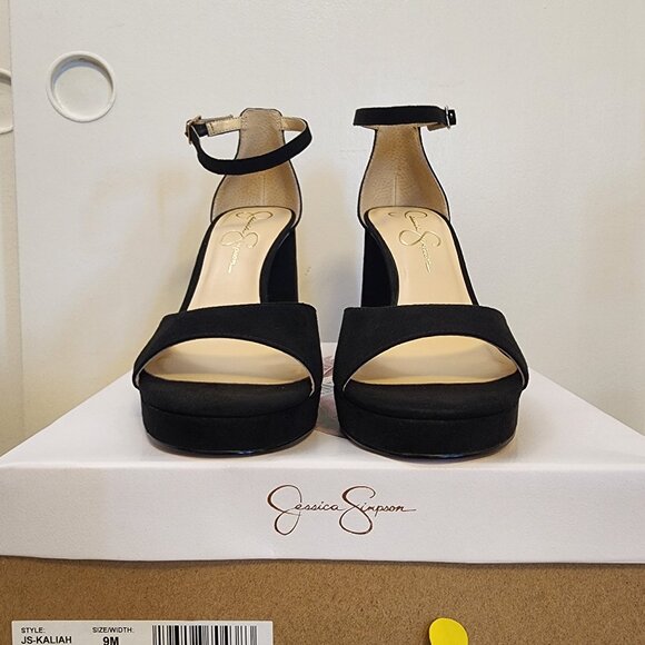 Jessica Simpson Womens Kaliah Ankle-Strap Blo Black Suede from Macy’s - c010 - Picture 6 of 7